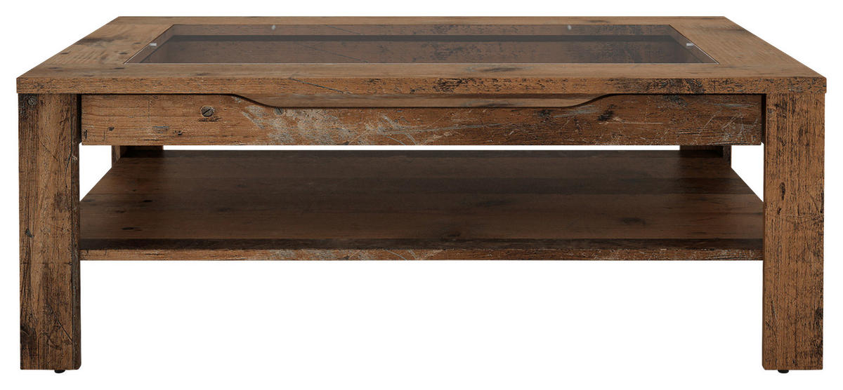 COUCHTISCH Klarglas 110/67/43 cm rechteckig Braun  - Anthrazit/Braun, Basics, Glas/Holzwerkstoff (110/67/43cm) - MID.YOU