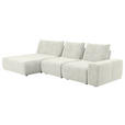 ECKSOFA in Velours Creme  - Creme/Schwarz, Design, Kunststoff/Textil (174/342cm) - Xora