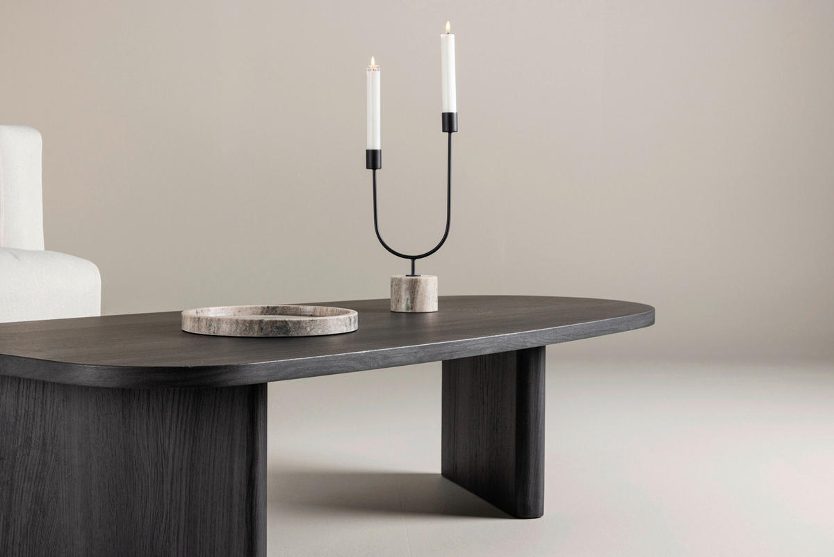 COUCHTISCH Pappel 130/65/32 cm oval Schwarz  - Schwarz, MODERN, Holz (130/65/32cm) - Livetastic