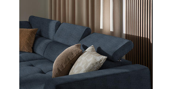 ECKSOFA in Struktur Blau 205/284 cm - Blau/Schwarz, Design, Kunststoff/Textil (205/284cm) - Xora
