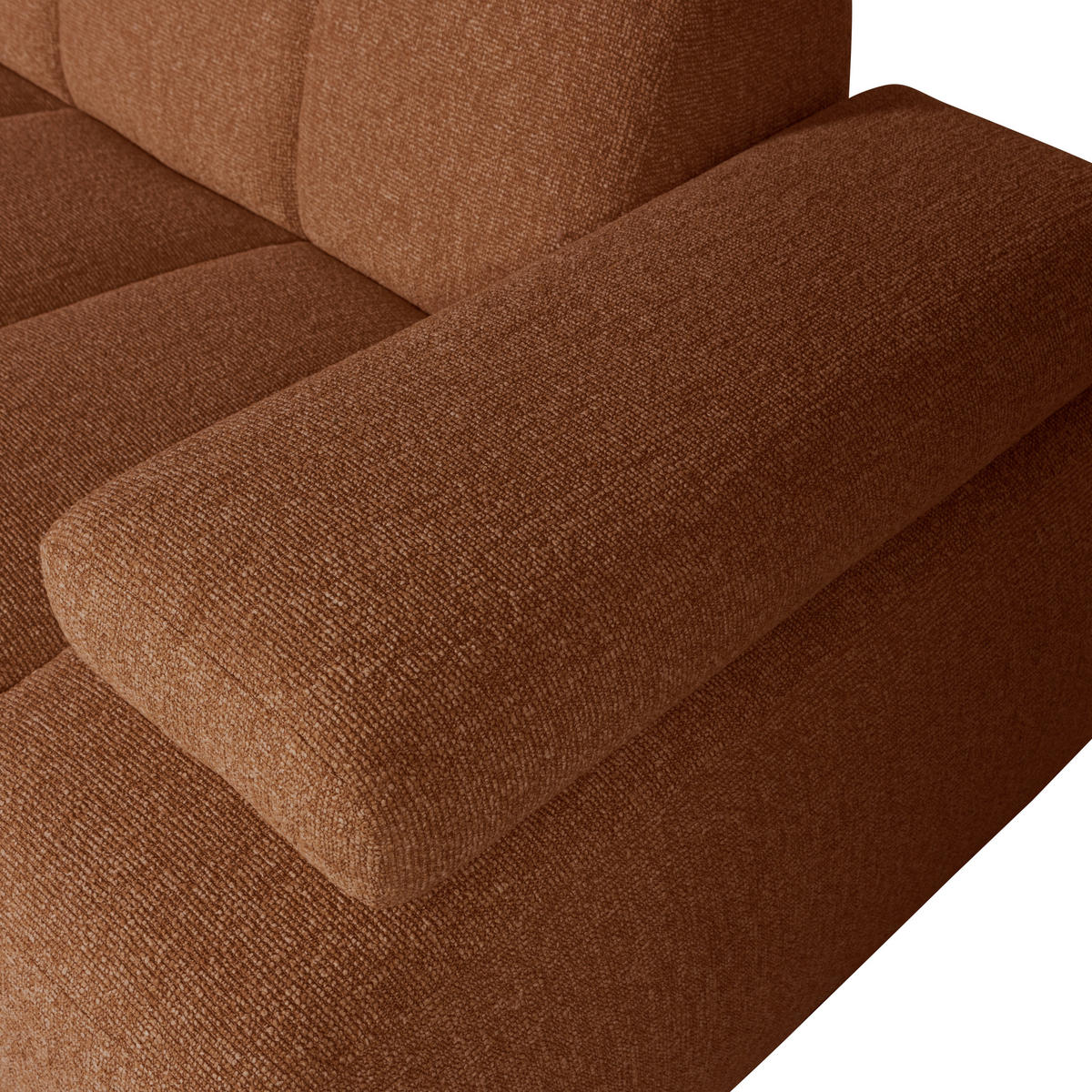 ECKSOFA Mojo Rostfarben Bouclé Armteilverstellung  - Rostfarben/Schwarz, MODERN, Kunststoff/Textil (160/284cm) - Livetastic
