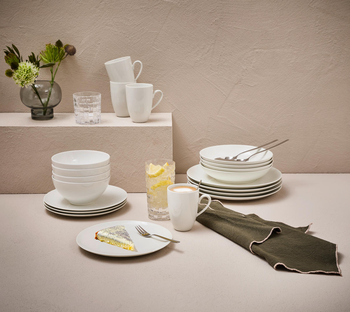 KOMBISERVICE Savona uni 20-teilig  - Perlmutt, Konventionell, Keramik (39,4/29,6/28,6cm) - Seltmann Weiden