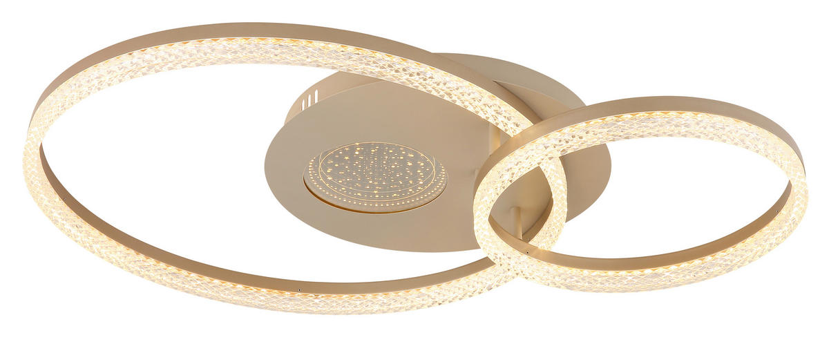LED-DECKENLEUCHTE Sanford 70/50/11 cm  - Sandfarben/Klar, Design, Kunststoff/Metall (70/50/11cm) - Globo