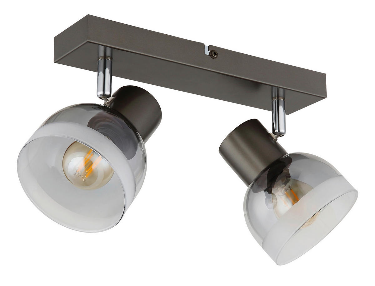 STRAHLER Kairo 26/10/14 cm  - Chromfarben/Weiß, Design, Glas/Metall (26/10/14cm) - Globo