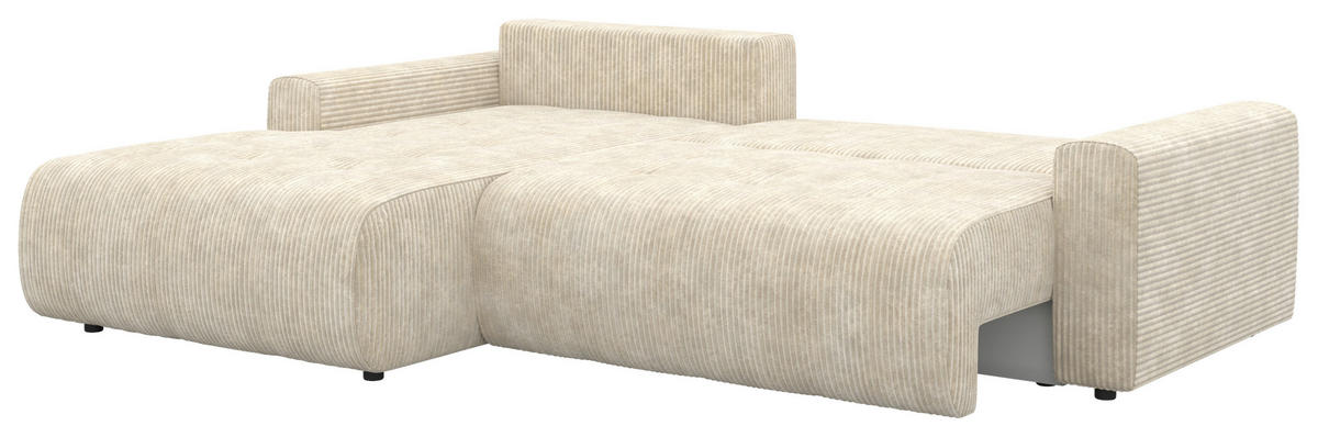 ECKSOFA - Schwarz/Naturfarben, KONVENTIONELL, Kunststoff/Textil (192/270cm) - Carryhome