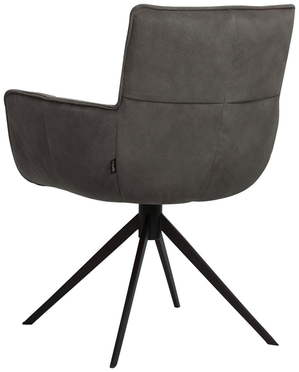ARMLEHNSTUHL  Sitzfläche 360° drehbar, inklusive Armlehnen, automatische Rückholfunktion Webstoff  Dunkelbraun  - Dunkelbraun/Schwarz, Design, Textil/Metall (63/88,5/64cm) - Novel