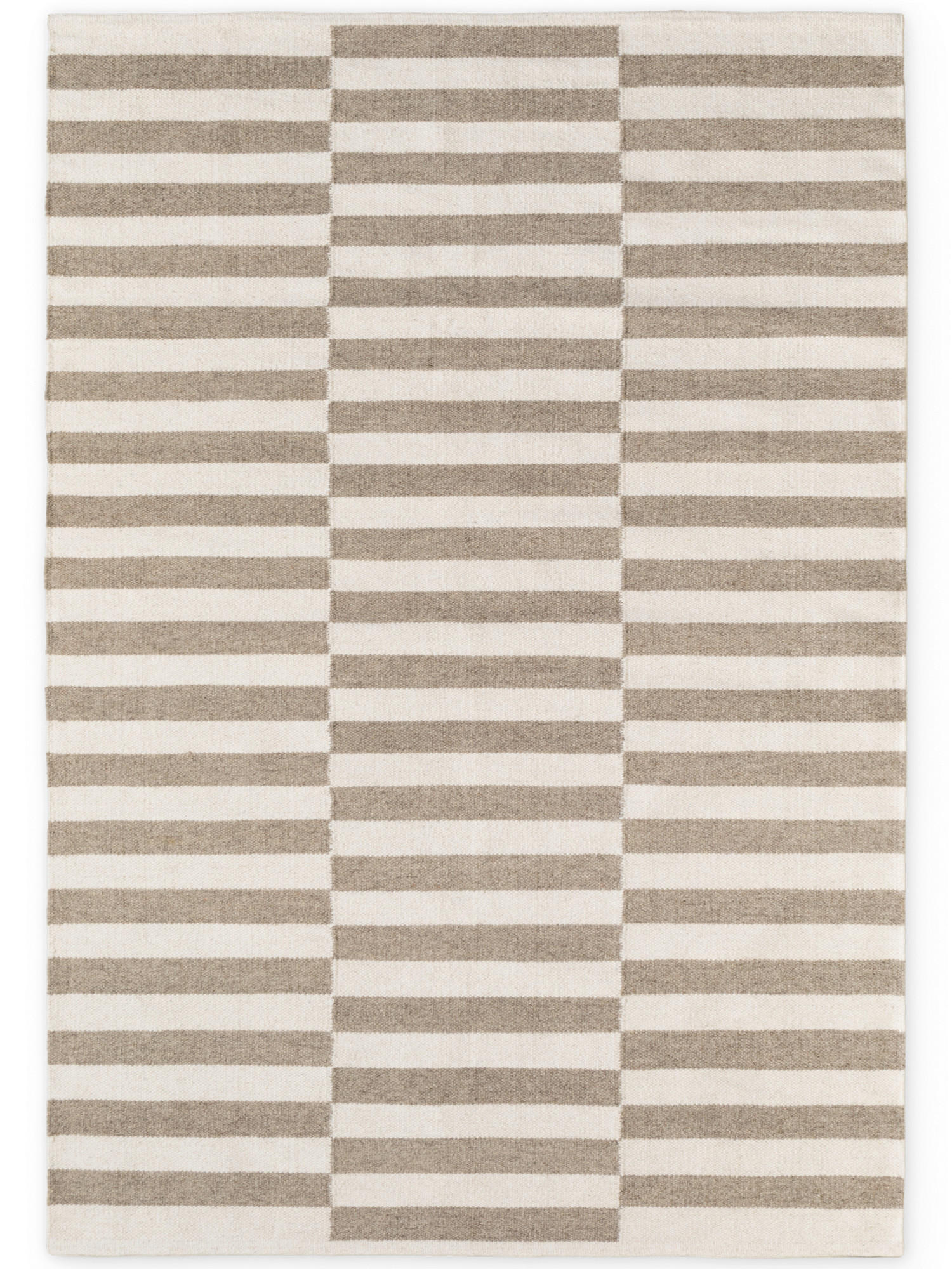 HANDWEBTEPPICH 160/230 cm Vika Weiß, Greige rechteckig  - Greige/Weiß, Basics, Textil (160/230cm) - Hanse Home