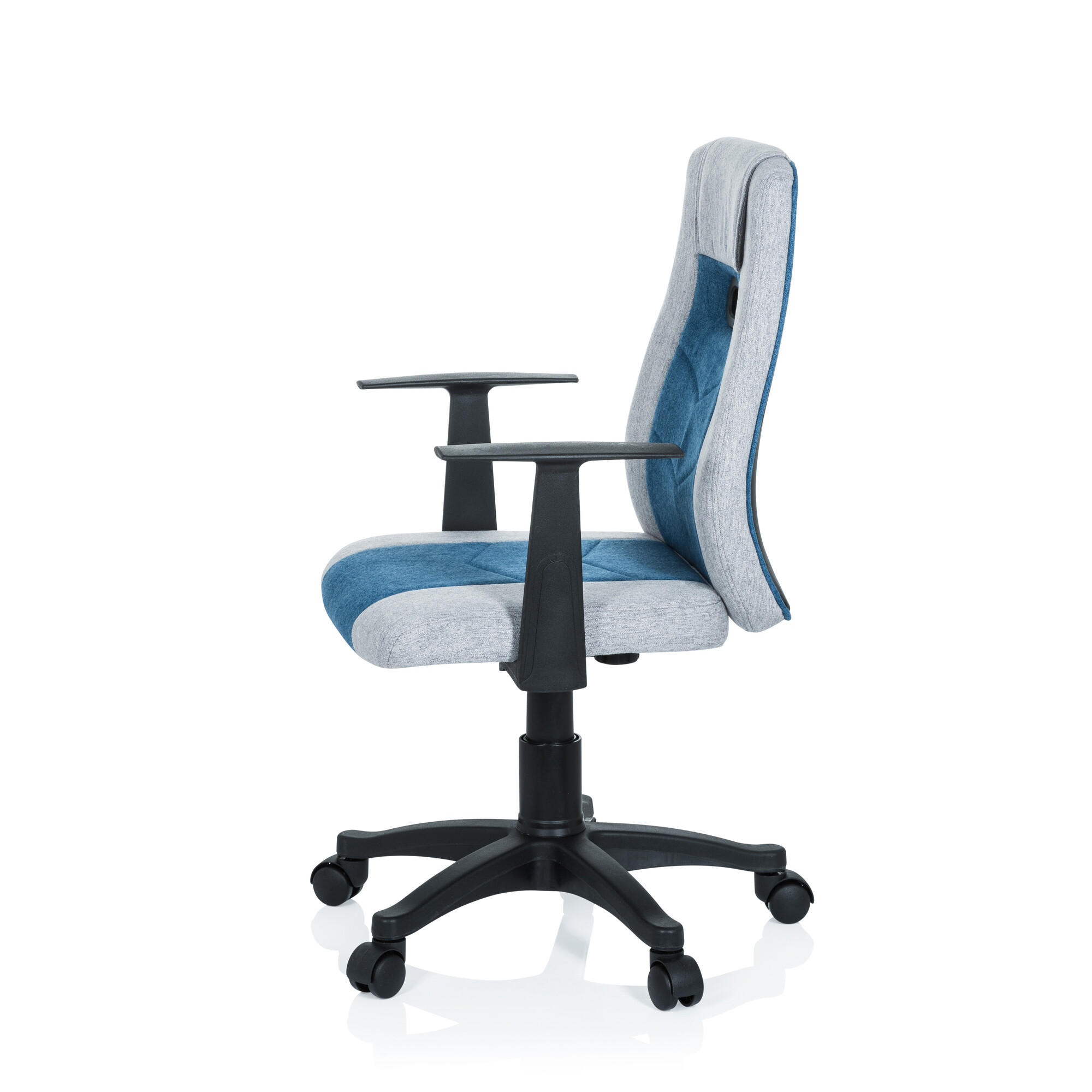 OTOČNÁ ŽIDLE PRO MLÁDEŽ, modrá, šedá - šedá/modrá, Basics, plast (55/95-105/45cm) - MID.YOU
