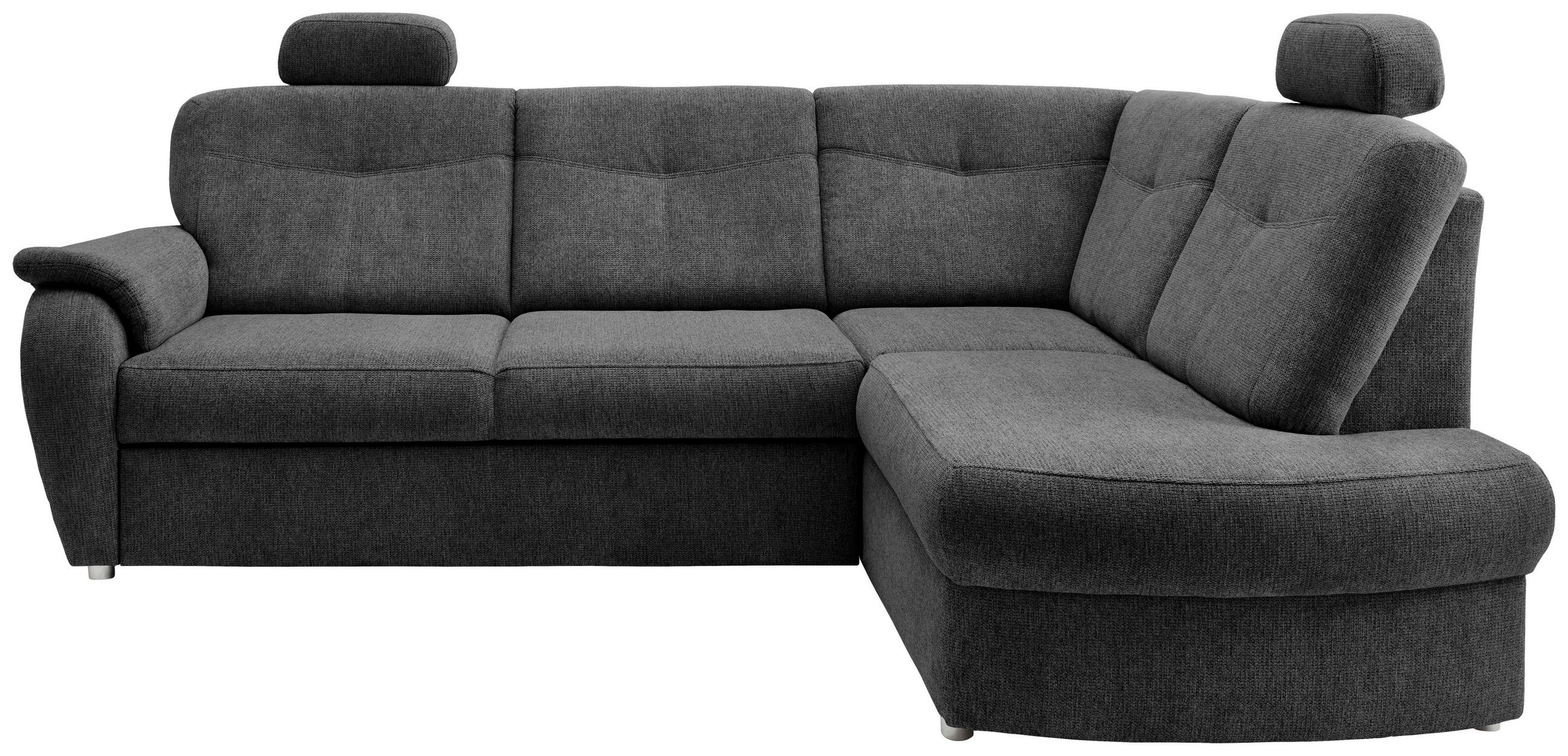 ECKSCHLAFSOFA Chenille Anthrazit  - Chromfarben/Anthrazit, MODERN, Kunststoff/Textil (264/180cm) - Livetastic
