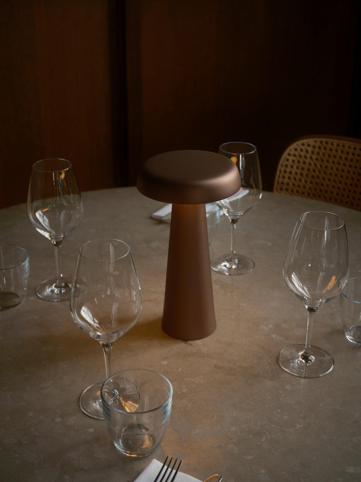 AKKU-TISCHLEUCHTE Arcello 25/14/14 cm  - Messingfarben, Design, Metall (25/14/14cm) - Nordlux