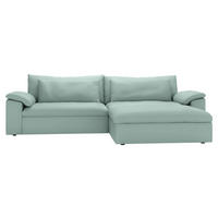 ECKSOFA  Chenille Mintgrün  - Schwarz/Mintgrün, Modern, Kunststoff/Textil (306/198cm) - Carryhome