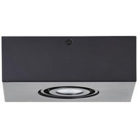 LED-DECKENLEUCHTE 20/9/15 cm   - Schwarz, KONVENTIONELL, Metall (20/9/15cm) - Brilliant