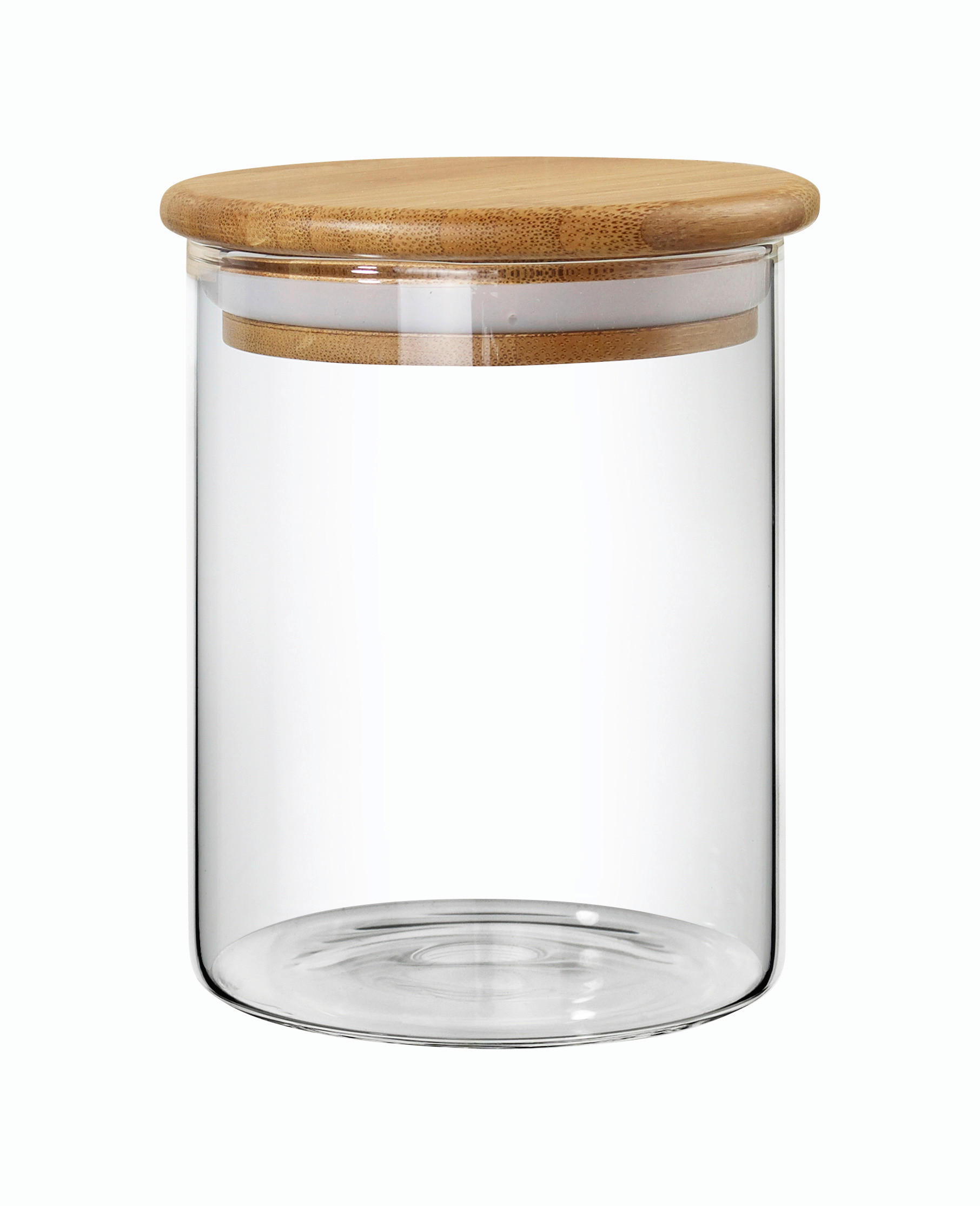 DÓZA NA POTRAVINY  - čiré/světle hnědá, Basics, dřevo/sklo (9,5/12cm) - Homeware Profession.