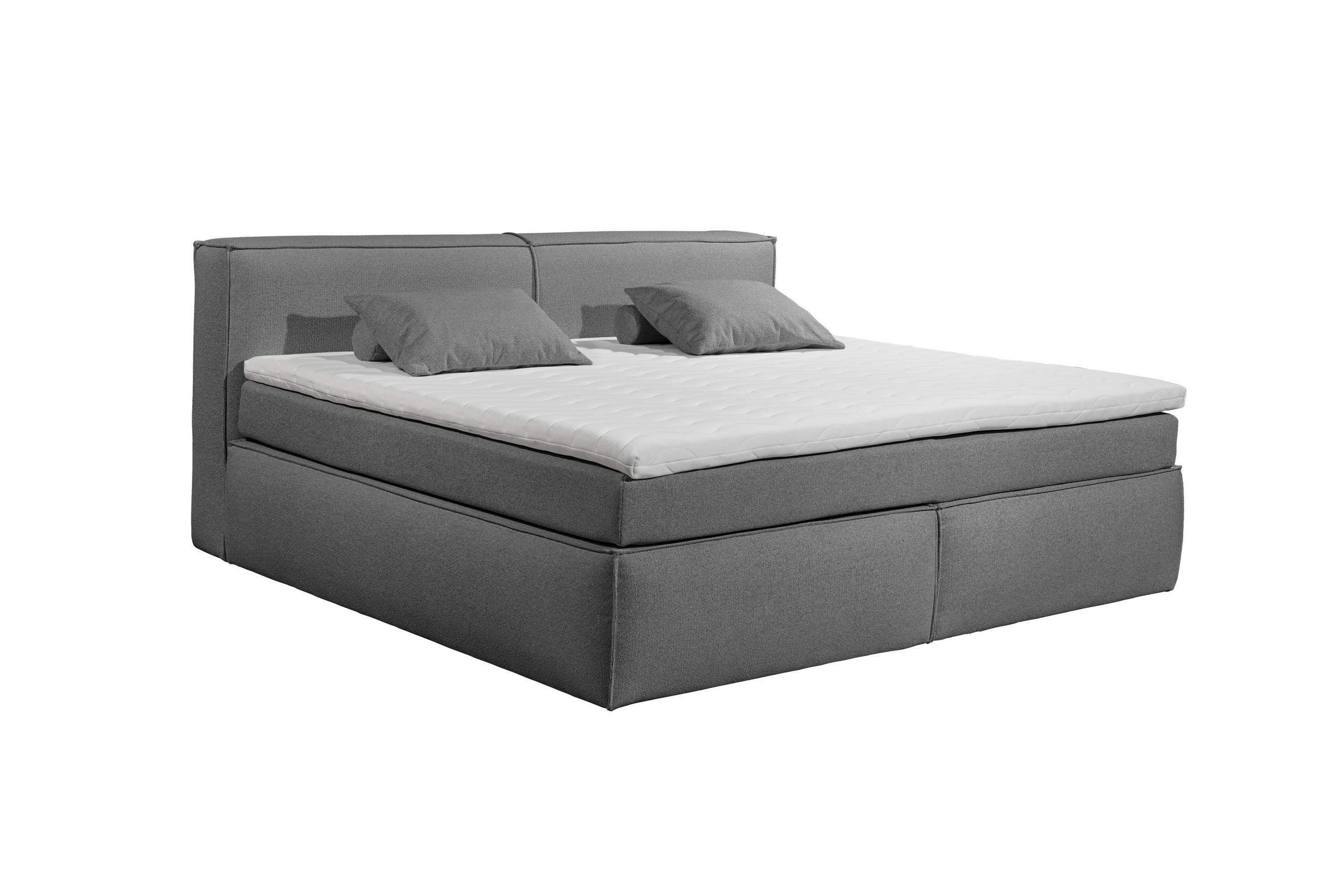 FAMILIENBOXSPRINGBETT - Dunkelgrau/Schwarz, LIFESTYLE, Kunststoff/Textil (240/200cm) - Esposa