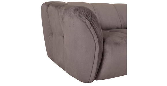 BIGSOFA Plüsch Schlammfarben  - Schlammfarben/Schwarz, KONVENTIONELL, Kunststoff/Textil (220/67/106cm) - Carryhome