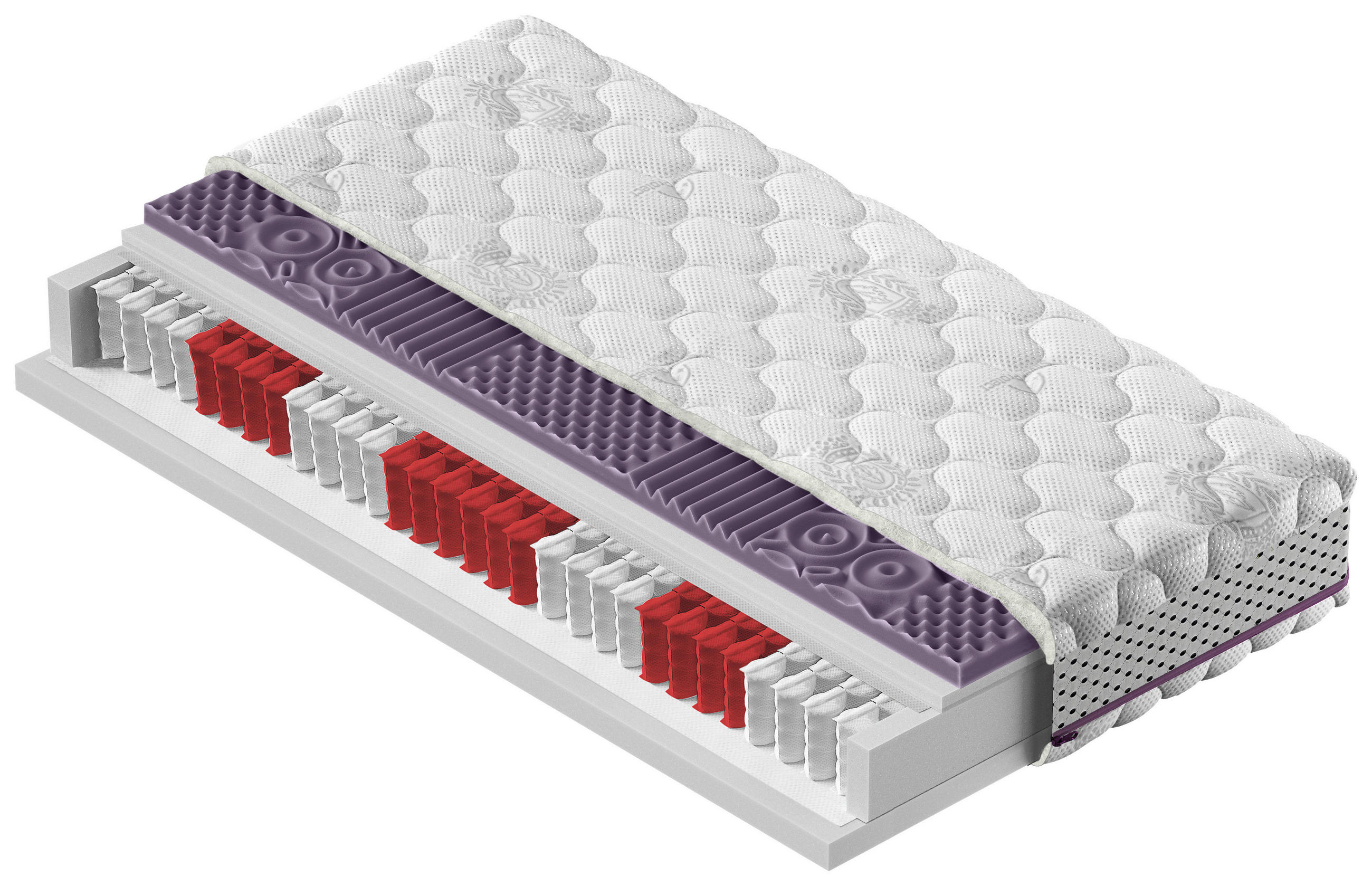 Thumbnail - Xora Taschenfederkernmatratze, Textil, H3 + H4, rechteckig, 140x200 cm, Made in EU, Bezug abnehmbar/waschbar, Massagewir...