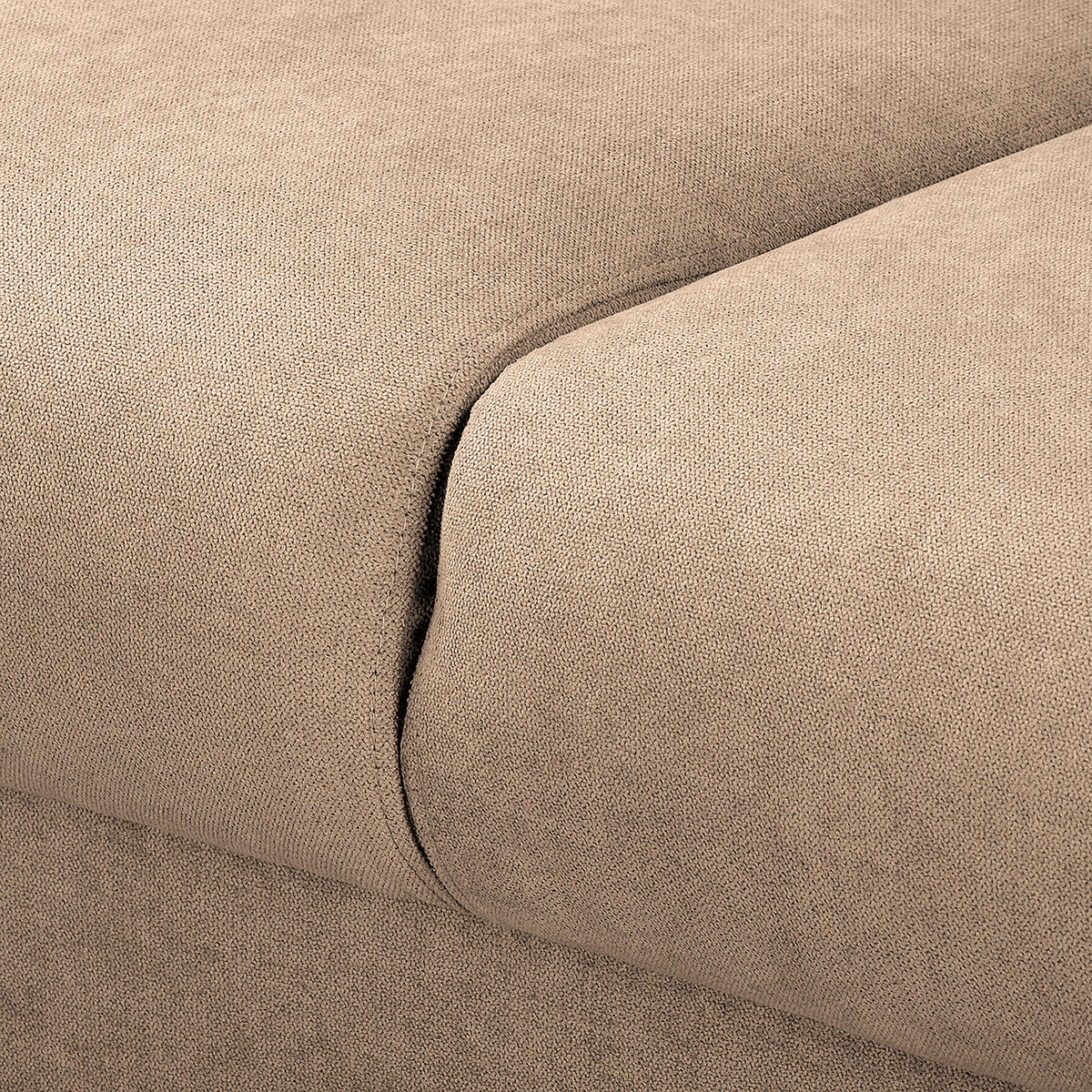 ECKSOFA in Mikrofaser Beige  - Wengefarben/Beige, Design, Holz/Textil (150/230cm) - Livetastic