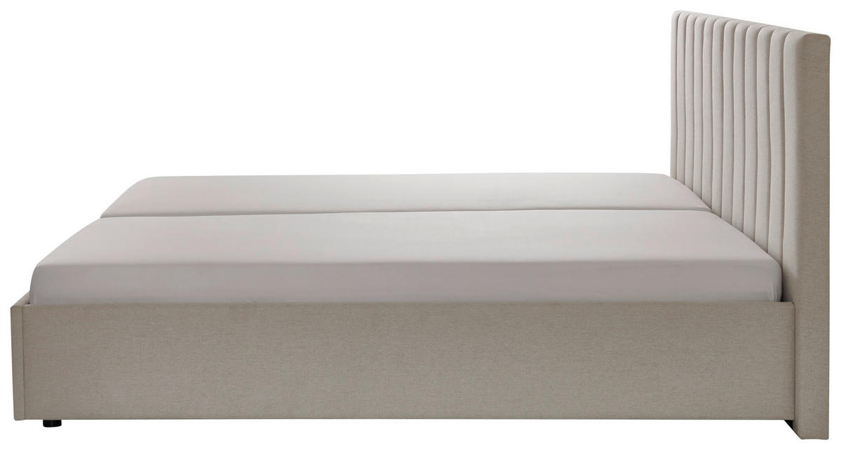 POLSTERBETT 180/200 cm  in Beige  - Beige/Schwarz, Design, Holz/Textil (180/200cm) - Boxxx