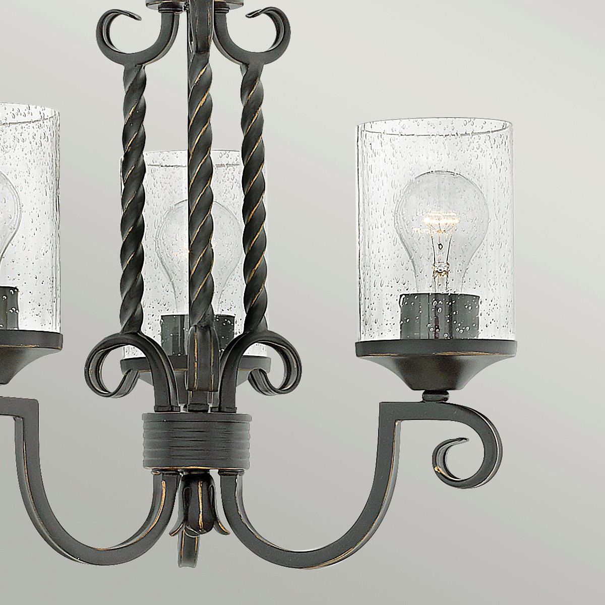 KRONLEUCHTER 42.2/56.5 cm    - Schwarz, Basics, Glas/Metall (42.2/56.5cm) - Elstead Lighting