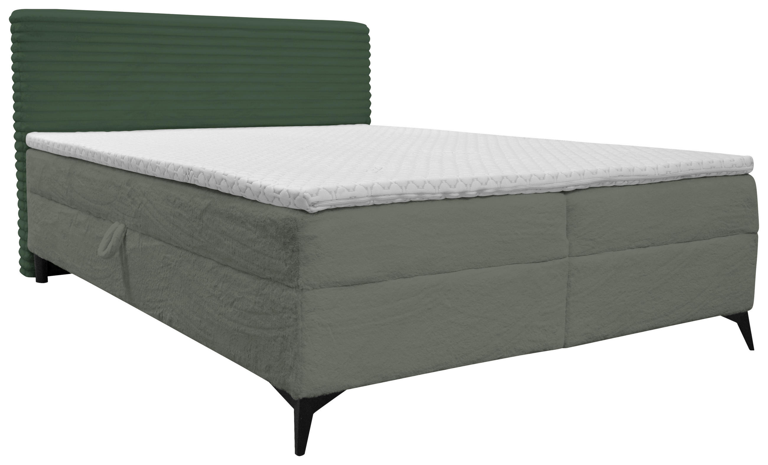 BOXBETT 140/200 cm  in Olivgrün  - Schwarz/Olivgrün, Design, Holz/Holzwerkstoff (140/200cm) - Xora