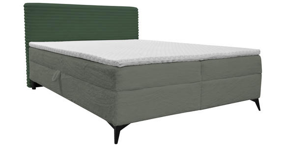 BOXBETT 160/200 cm in Olivgrün - Schwarz/Olivgrün, Design, Holz/Holzwerkstoff (160/200cm) - Xora
