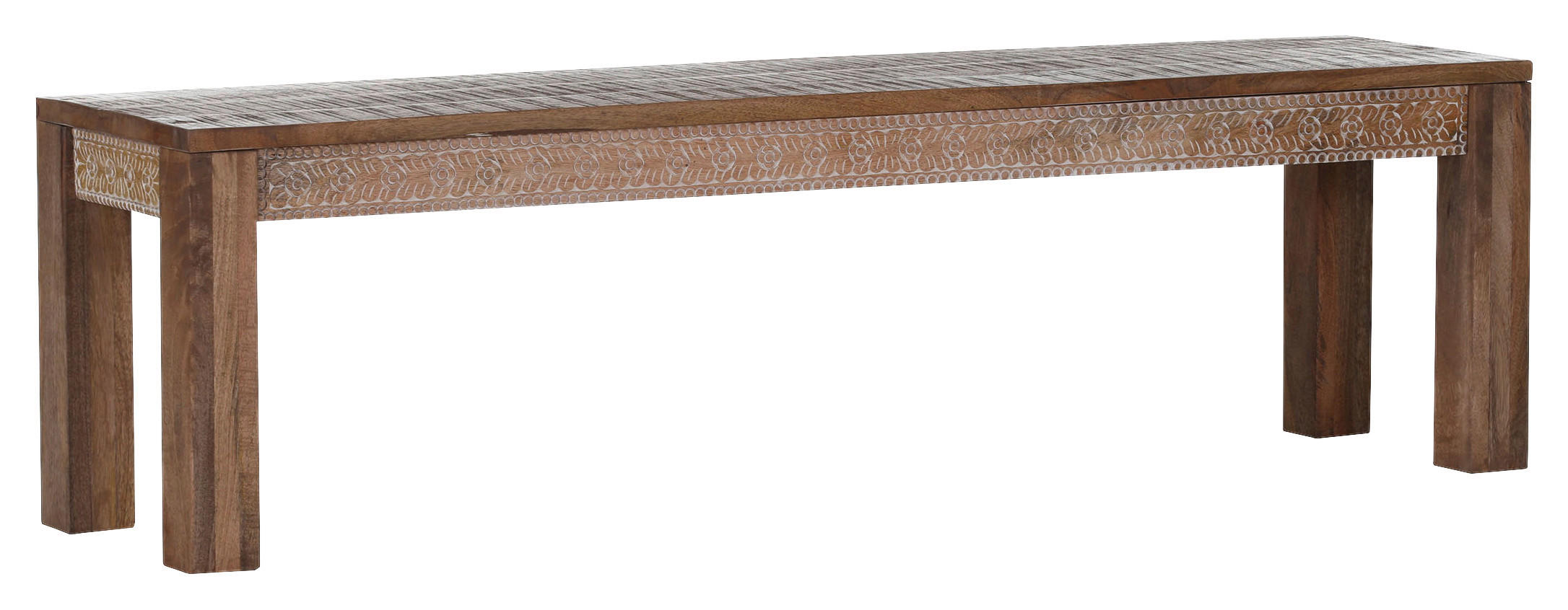 SITZBANK 160/45/40 cm Naturfarben Mangoholz massiv  - Naturfarben, Design, Holz (160/45/40cm) - Landscape