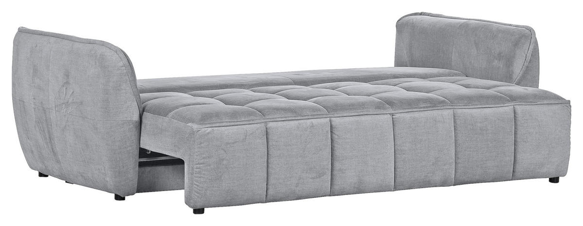 SCHLAFSOFA in Flachgewebe Hellgrau  - Hellgrau/Schwarz, Konventionell, Kunststoff/Textil (250/70/118cm) - MID.YOU