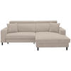 ECKSOFA Taupe Flachgewebe  - Taupe/Schwarz, Design, Textil/Metall (262/166cm) - Xora