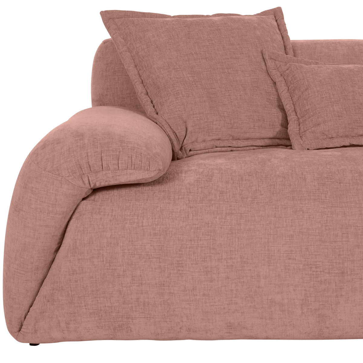 ECKSOFA in Flachgewebe Altrosa  - Schwarz/Altrosa, Konventionell, Kunststoff/Textil (274/174cm) - Carryhome