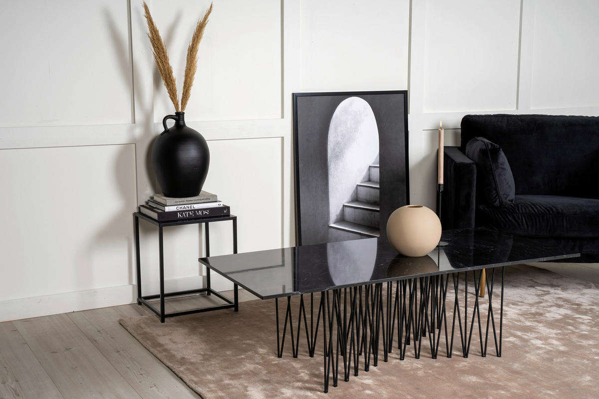 COUCHTISCH in Metall 140/60/43 cm  - Schwarz, Design, Metall (140/60/43cm) - Livetastic