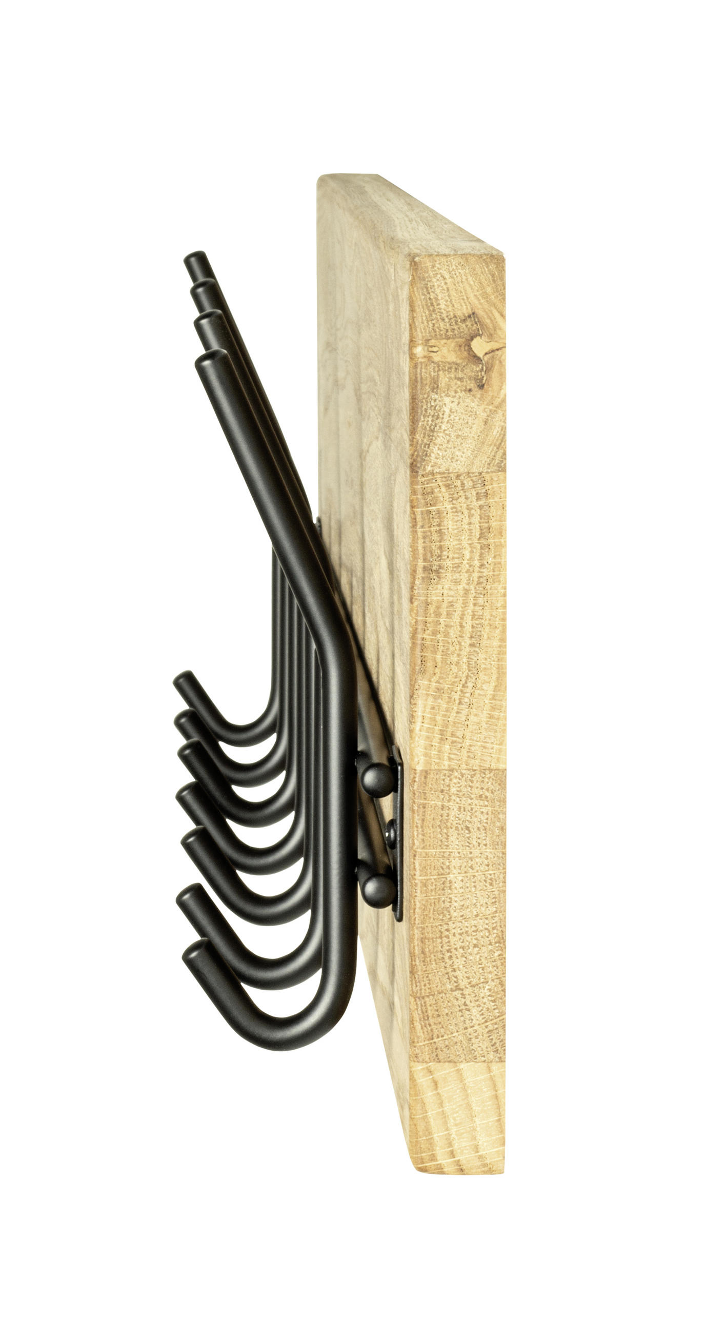 WANDGARDEROBE  in Eiche massiv Schwarz, Eichefarben  - Eichefarben/Schwarz, Design, Holz/Metall (60/20/10cm)