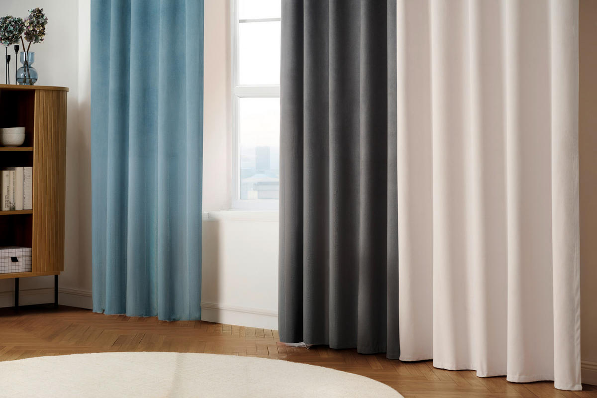 KONČANA ZAVESA  pol prosojno  140/245 cm   - krem barve, Konvencionalno, tekstil (140/245cm) - Esposa