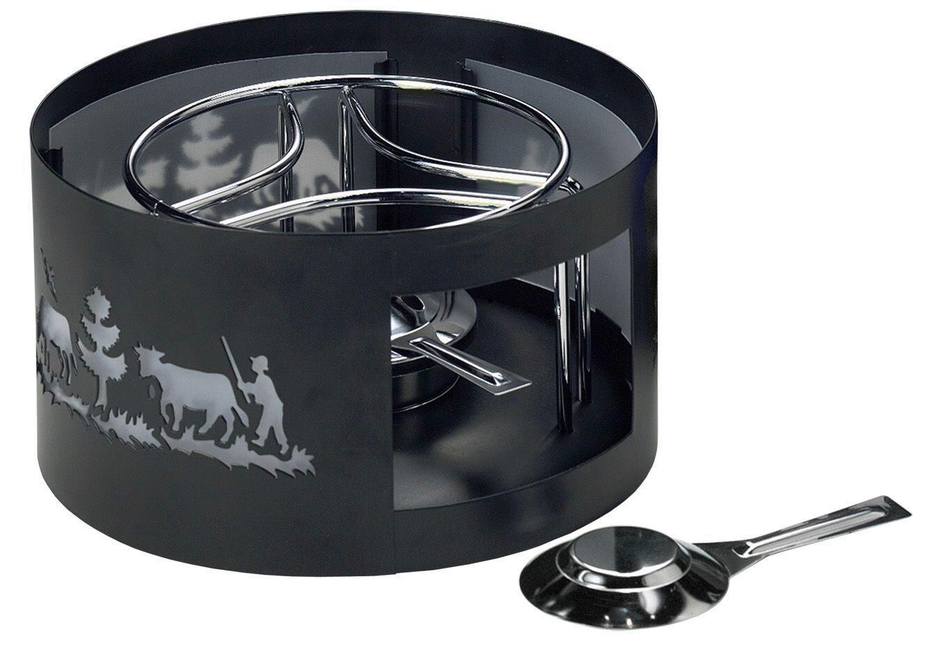 RECHAUD Heidi Cheese Line: Alpen  - Weiss/Schwarz, Basics, Metall (25/25/13,00cm) - Heidi Cheese Line