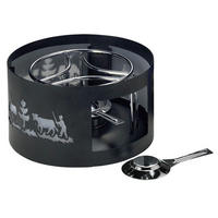 RECHAUD Heidi Cheese Line: Alpen  - Weiss/Schwarz, Basics, Metall (25/25/13,00cm) - Heidi Cheese Line