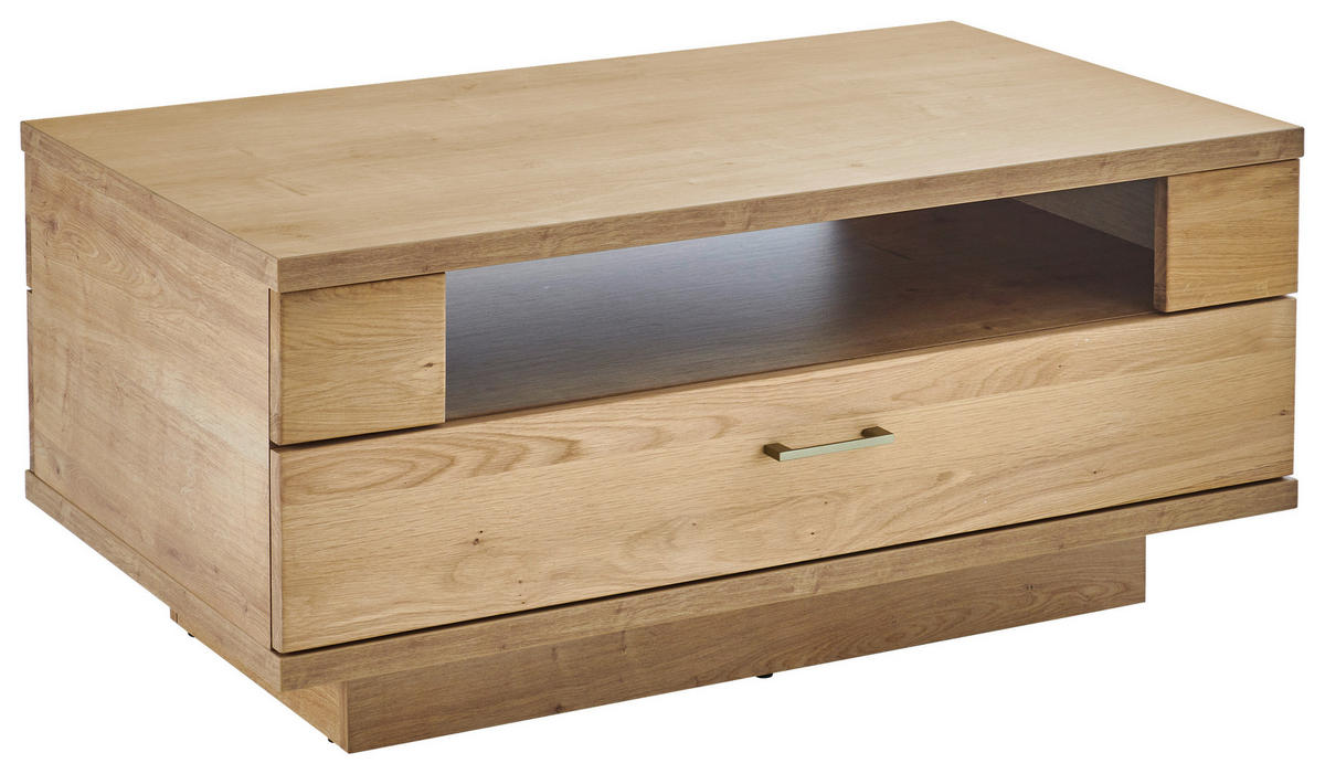 COUCHTISCH 100/60/45,7 cm rechteckig Alteiche  - Alteiche/Nickelfarben, KONVENTIONELL, Holzwerkstoff/Metall (100/60/45,7cm) - Livetastic
