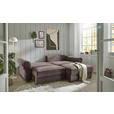 ECKSOFA Braun Cord  - Schwarz/Braun, KONVENTIONELL, Kunststoff/Textil (255/185cm) - Hom`in