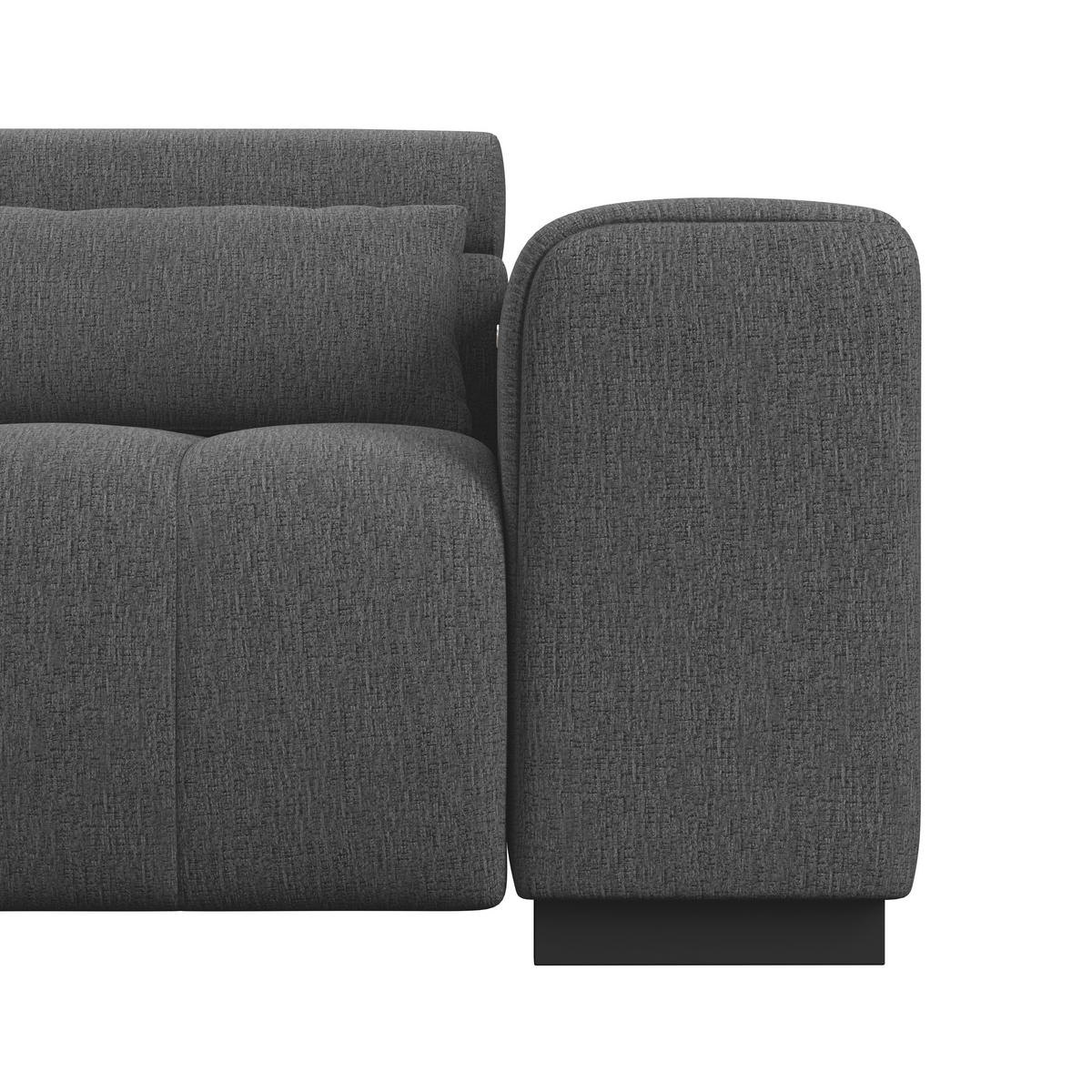 ECKSOFA Chenille, Struktur Anthrazit  - Anthrazit/Schwarz, Trend, Holz/Textil (226/311cm) - MID.YOU