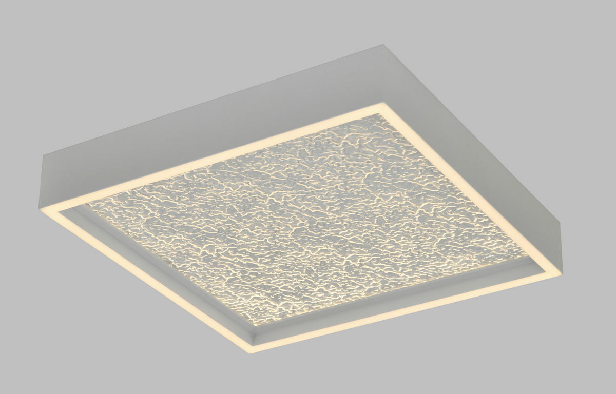 LED-DECKENLEUCHTE Bormes 40/40/6,5 cm  - Weiß, Design, Kunststoff/Metall (40/40/6,5cm)