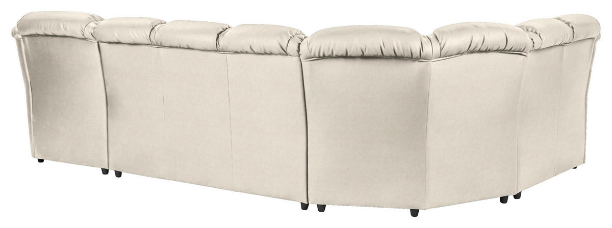 WOHNLANDSCHAFT in Chenille Creme  - Creme/Schwarz, Konventionell, Kunststoff/Textil (216/333/165cm) - Livetastic