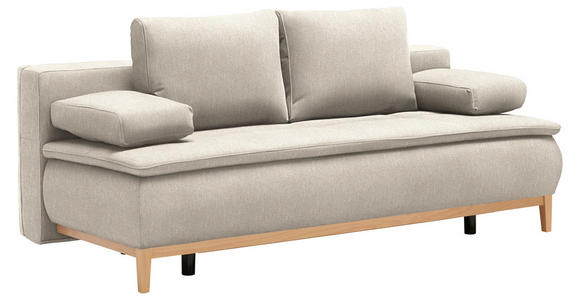 BOXSPRINGSOFA Webstoff Beige  - Eichefarben/Beige, Design, Holz/Textil (202/78/93/100cm) - Carryhome