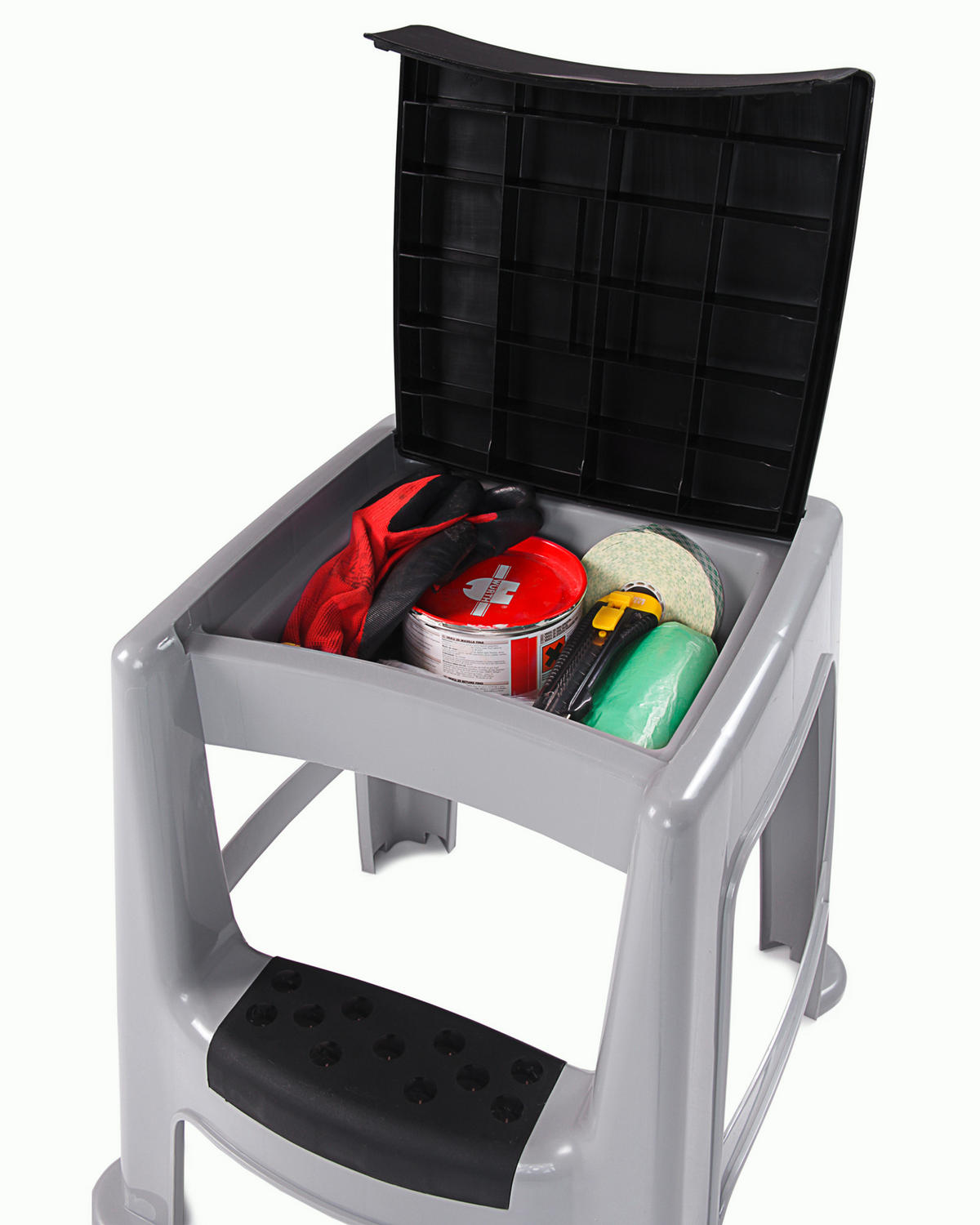 TRITTHOCKER  - Grau, Basics, Kunststoff (44/47/47cm)