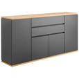 SIDEBOARD  in 184/93/42 cm  - Schwarz/Graphitfarben, Design, Holzwerkstoff/Kunststoff (184/93/42cm) - Xora