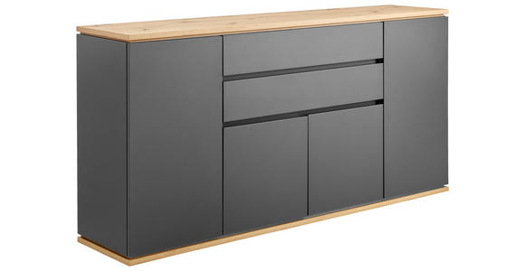 SIDEBOARD  in 184/93/42 cm  - Schwarz/Graphitfarben, Design, Holzwerkstoff/Kunststoff (184/93/42cm) - Xora