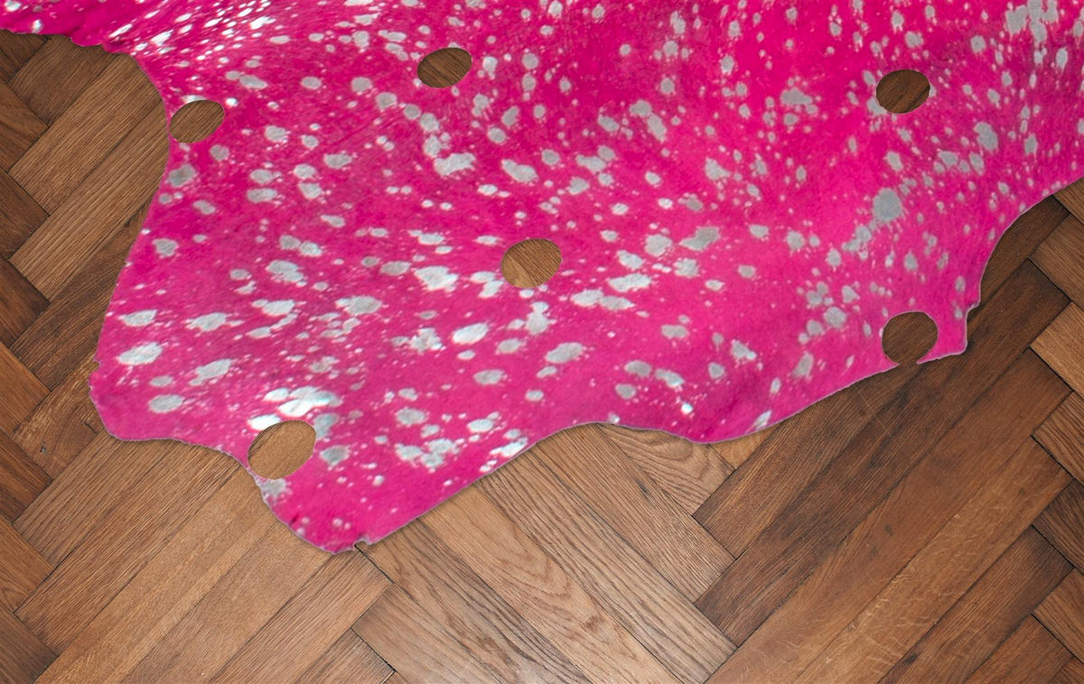 FLACHWEBETEPPICH Glam 410 Violett / Silber Silberfarben, Violett  - Silberfarben/Violett, KONVENTIONELL, Leder (1.35qm)