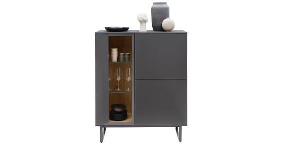 HIGHBOARD 105/127,3/37,1 cm - Anthrazit, Design, Glas/Holzwerkstoff (105/127,3/37,1cm) - Dieter Knoll