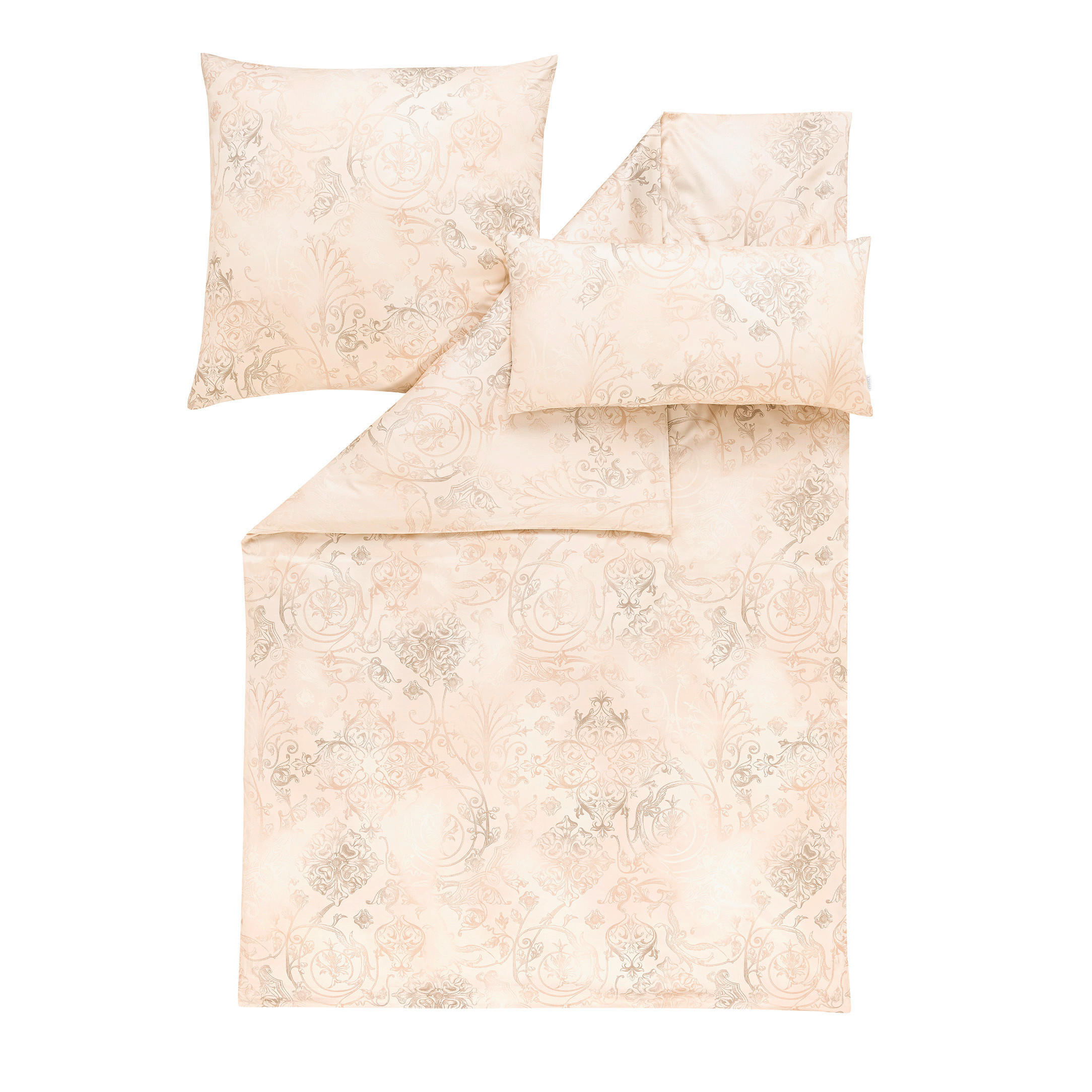 BETTWÄSCHESET Svizzera Satin 200/210 cm  65 cm/100 cm  - Sandfarben, Basics, Textil (200/210cm) - Estella