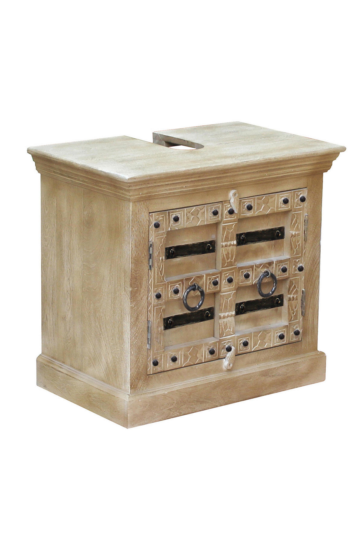 BADEZIMMER 5-teilig  in  - Schwarz/Naturfarben, Basics, Holz/Metall - Livetastic