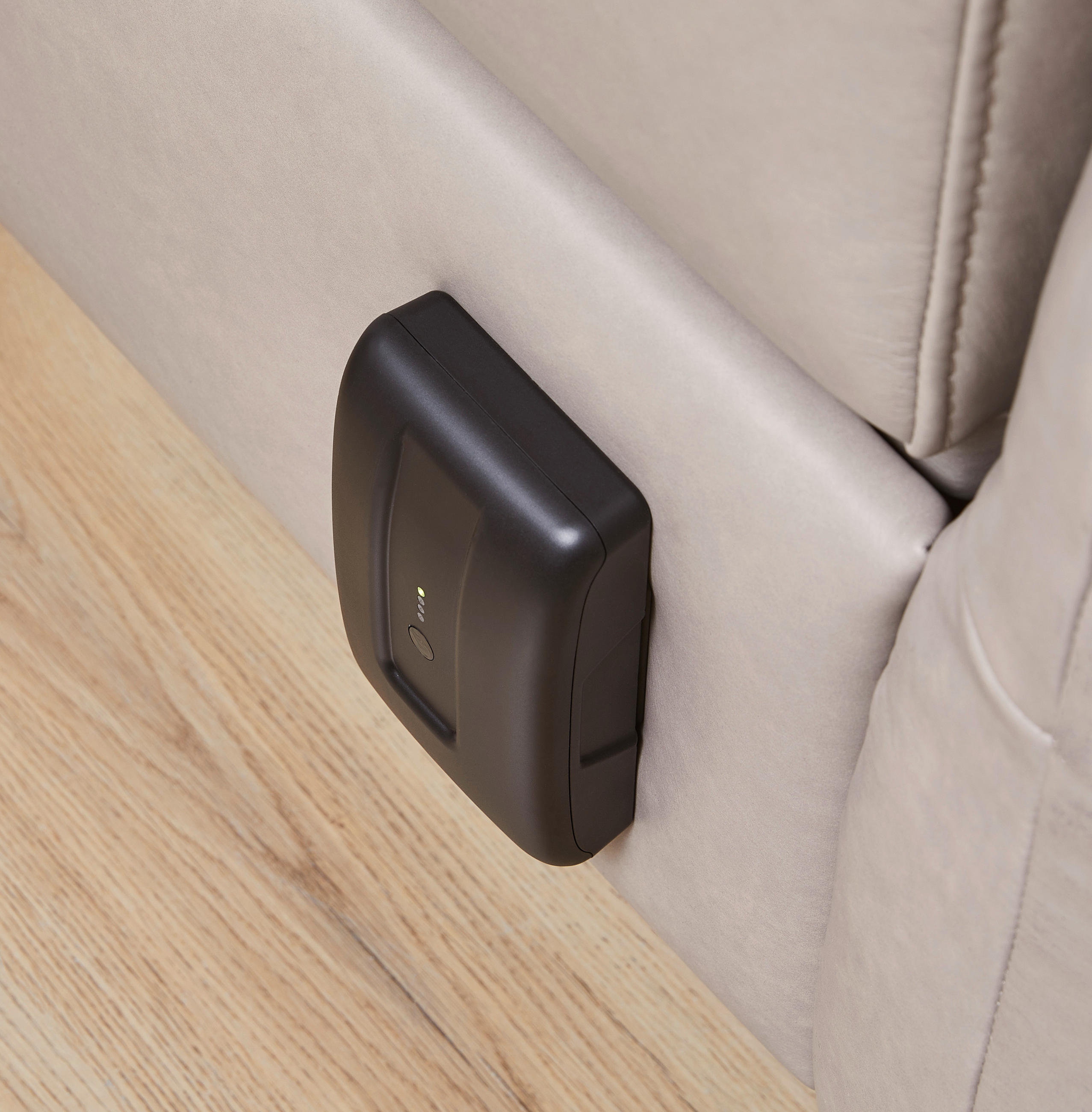 Thumbnail - Himolla Komfortklass Ecksofa, Creme, Leder, Echtleder, Rindleder, 5-Sitzer, Ottomane rechts, L-Form, 294x242 cm, Blauer ...