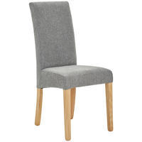 STUHL Mikrofaser Grau, Eichefarben Eiche massiv  - Eichefarben/Grau, LIFESTYLE, Holz/Textil (42/95/57cm) - Carryhome