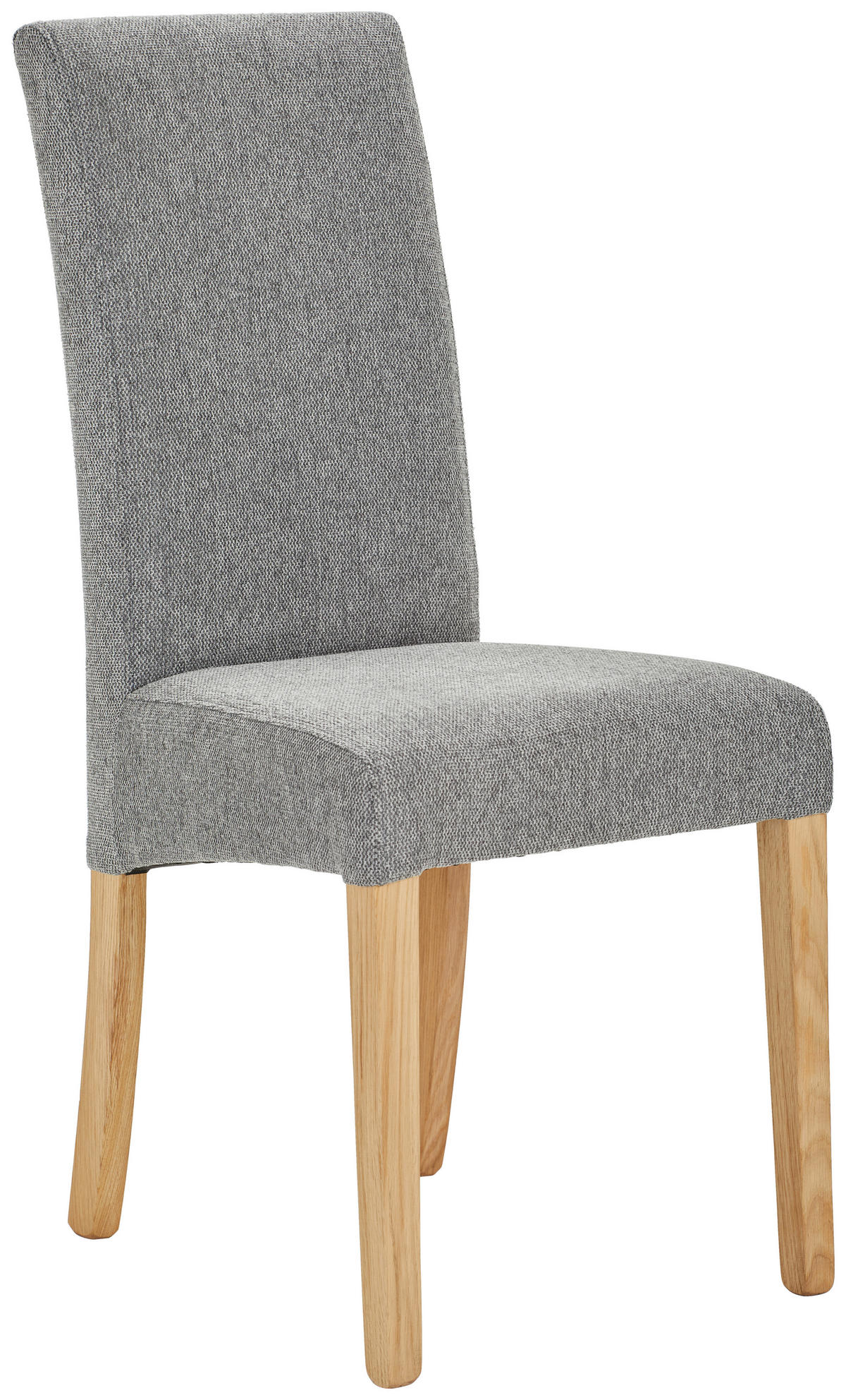 STUHL Mikrofaser Grau, Eichefarben Eiche massiv  - Eichefarben/Grau, LIFESTYLE, Holz/Textil (42/95/57cm) - Carryhome